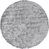 10' Gray And Silver Round Shag Tufted Handmade Area Rug